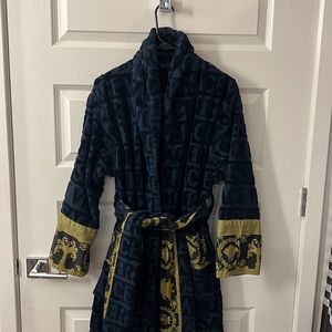 navy blue versace robe